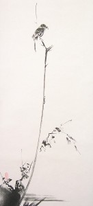 アレクサンダーテクニーク教師かわかみひろひこが学ぶ兵法二天一流の創始者の宮本武蔵先生が描いた水墨画